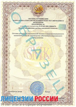 Образец сертификата соответствия (приложение) Мирный Сертификат ISO 13485